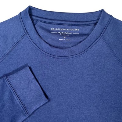 New Holderness & Bourne Betts Pullover Men Size M Heathered Navy Preppy Golf NWT
