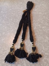 Punjabi Paranda/Parandi Hair Braid Tassel Extension Black Gold Pakistan