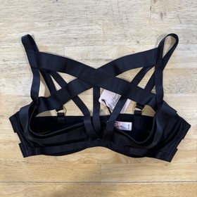 Agent Provocateur Whitney High Neck Underwired Black Bra AP4 36D Silk Straps NEW