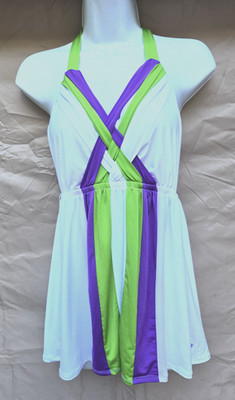 Vintage Baby Phat White /Green/Purple Halter Neck Top Size MED Y2K