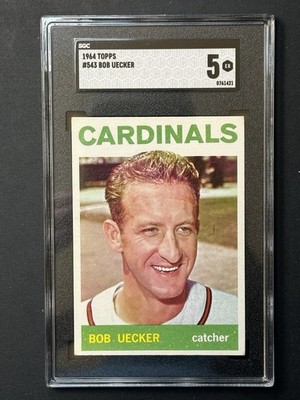 1964 Topps - High # Bob Uecker #543 -Cardinals - SGC 5 Excellent Great Centering