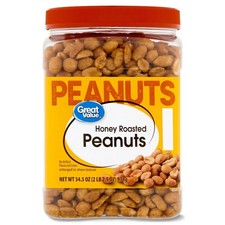 Great Value Honey Roasted Peanuts, 34.5 oz