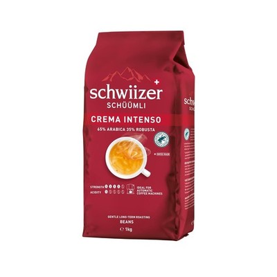 Schwiizer Schüümli Intenso Arabica/Robusta Kaffeebohnen, ideal Vollautomaten 1kg