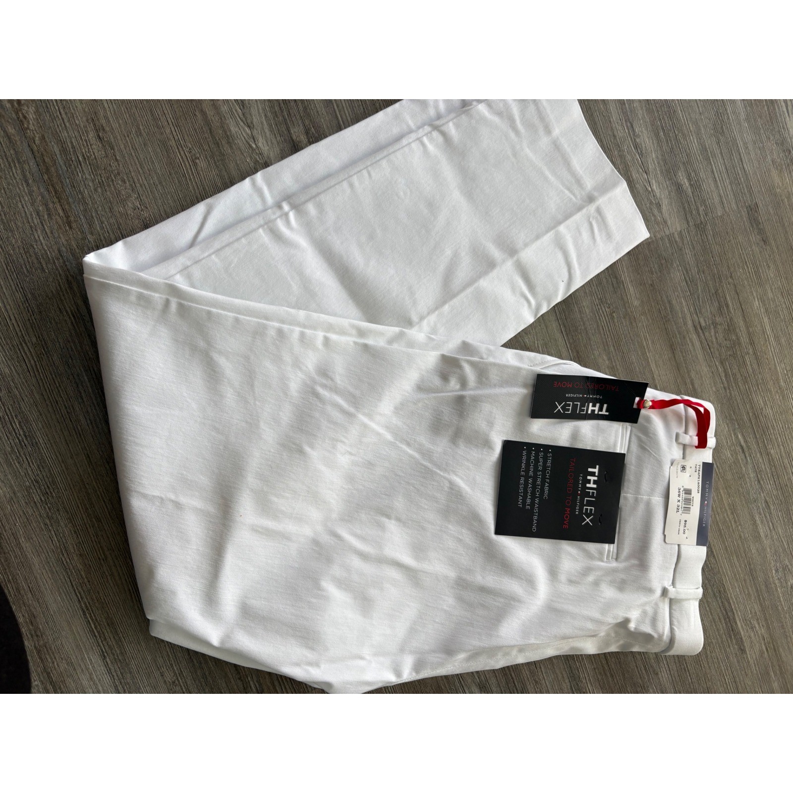 Tommy Hilfiger TH Flex Tate White Dress Pants Mens 36W x 32L Stretch thumbnail 3