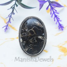 Turritella Agate 925 Sterling Silver Handmade Ring Gifts For Her Jewelry M-151