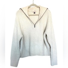 Universal Thread Oversized Collar Cozy Quarter Zip Cream Cozy Womens Large