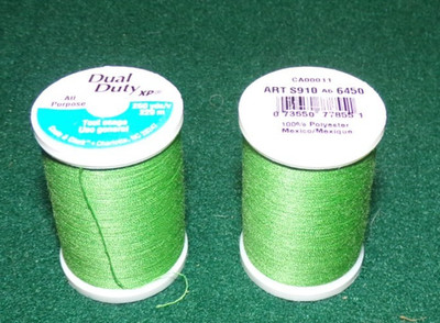 Dual Duty All Purpose Polyester Thread, 250 yards, Bright Green (6450)