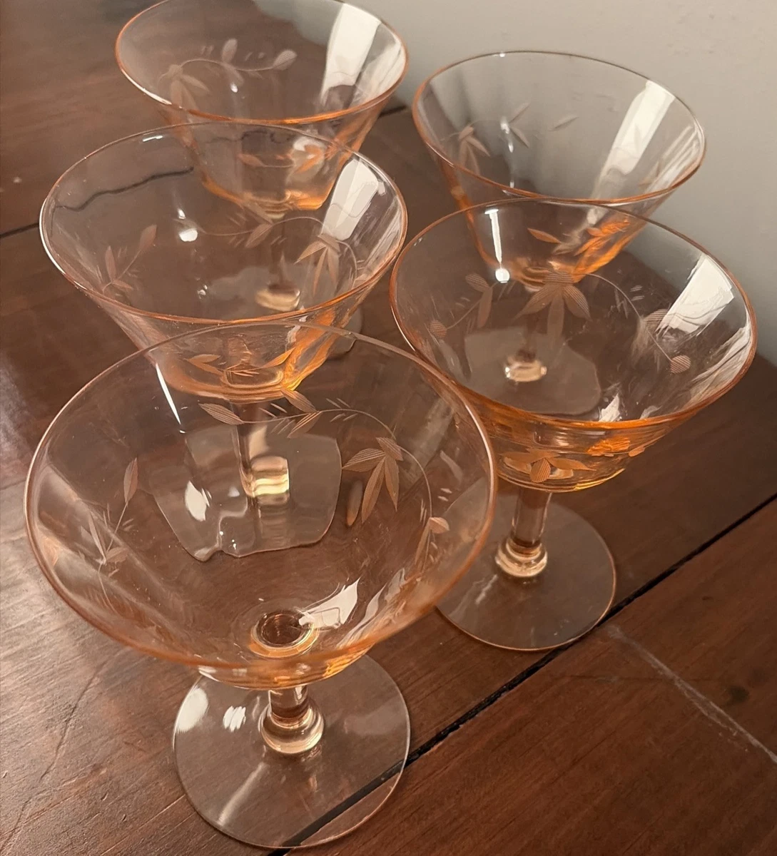 depression glass stemware products for sale | eBay