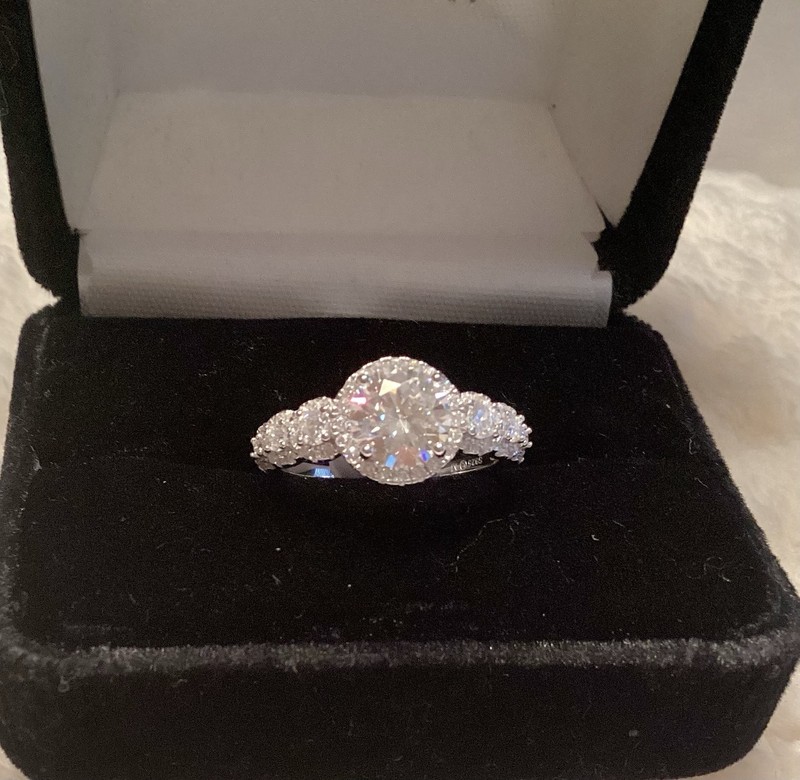 Womens~Moissanite Solitare Ring~925 New With Tag~SZ 7