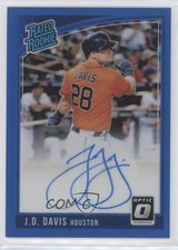 2018 Donruss Optic Rated Rookie Signatures Blue Prizm 18/75 JD Davis Auto 0q41