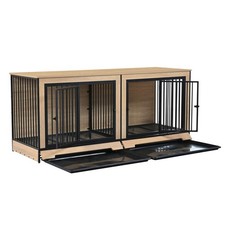 Modern XL Dog Kennel Furniture with Two Combined Spaces, Sturdy Design 