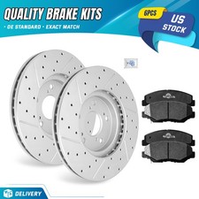 Front Ceramic Brake Pads & Drilled Rotors For...