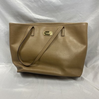 New Michael Kors Leather Jet Set Tote Bag Dark Khaki