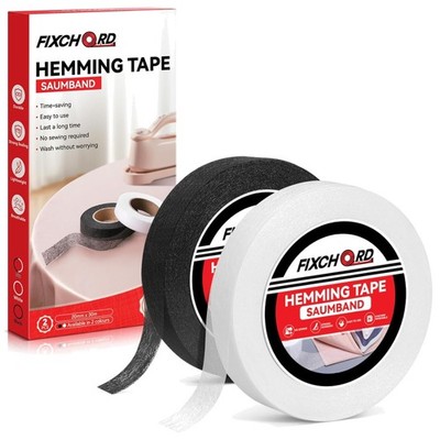 Saumband Bügelband Textil fixieren 30m 20mm 2 Stück Schwarz Weiß