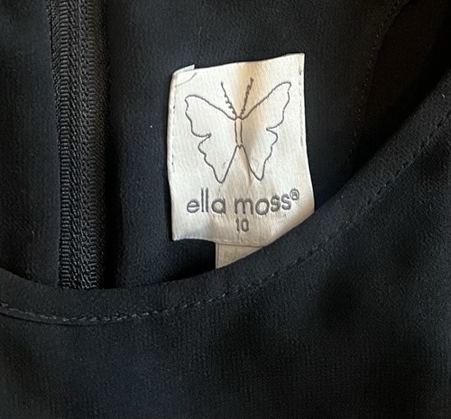Ella Moss Girls Black Chiffon Pleated Flutter Sleeve Dress Size 10 - Picture 2 of 4