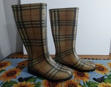 Burberry Haymarket Plaid Rain Boots size 6 1/2