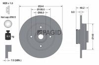 2X Pagid Bremsscheibe 56054NC FüR Opel Crossland P17 P2QO Van LPG Turbo Peugeot