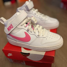 Nike Court Borough Mid 2 GS Kids Sneakers White/Pinksicle/Arctic Orange Size 4Y