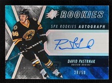 2014-15 SPx Rookies Spectrum Blue 28/50 David Pastrnak #133 Auto k1r