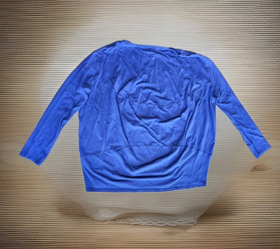 Lululemon Back In Action Long Sleeve Shirt Psychic Blue Size 8 - Image 3 of 4