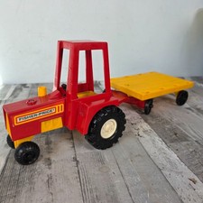 Vintage Fisher Price Husky Helper Farmer #331 Tractor & Tralier 1980s No bull