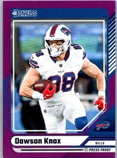 2024 Donruss #4 Dawson Knox Press Proof Purple