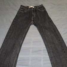 Levi's 505 Boy's Straight Leg Denim Jeans, Regular Fit, Size 18 Slim 27x29 Black