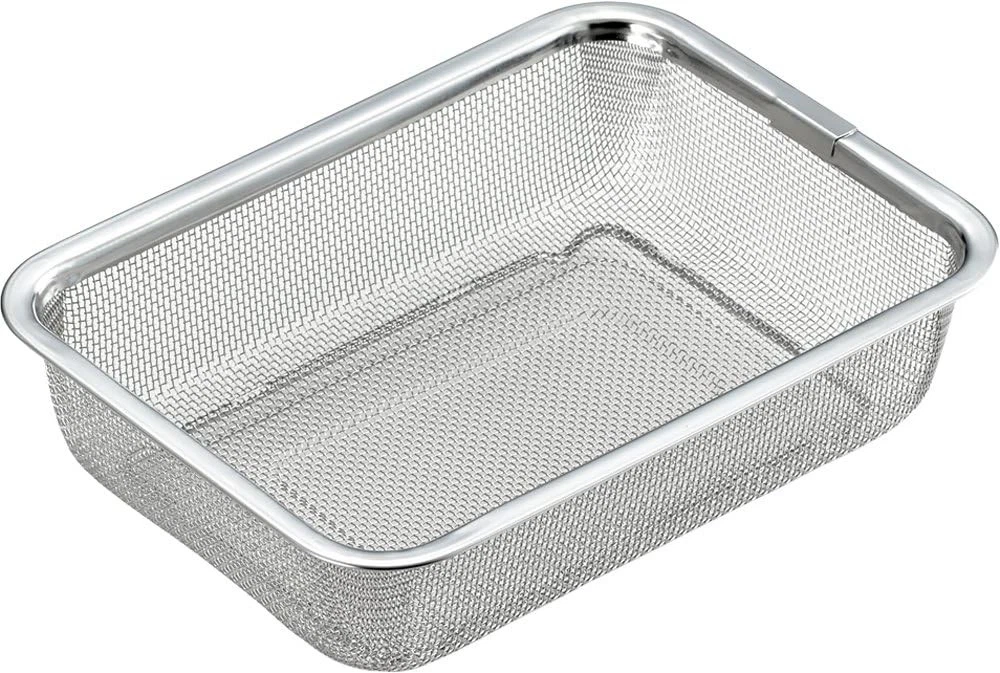 Yoshikawa Colander, Made in Japan, Stainless Steel, Drainer, Square Type, V