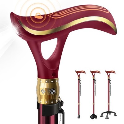ispuoocti Smart Alarm Walking Cane for Men & Women, Telescopic and Adjustable...