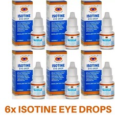 6 x Isotine Eye Drops Pure Herbal and 100 Genuine 10ml Free Shipping USPS