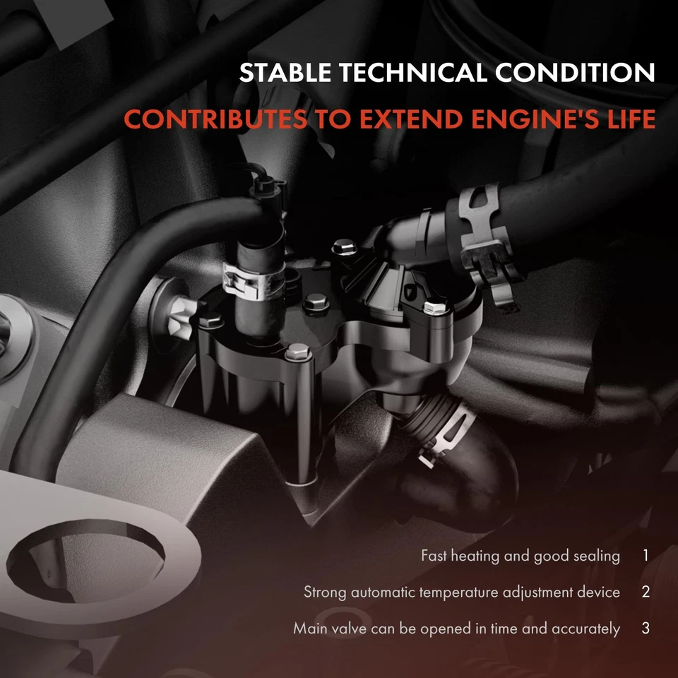 Conjunto de carcaça de termostato líquido de arrefecimento do motor para BMW 540i 740i 1997 1998 740iL 105°C - Imagem 4 de 4