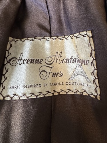 Vtg Fur Mink Stole Cape Wrap Brown Evening Jacket Shawl Ave. Montaigne Opera - Picture 8 of 14