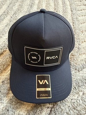 RVCA Amped Up Trucker Hat Cap Navy Blue Snapback Mesh Men's Adjustable Hat
