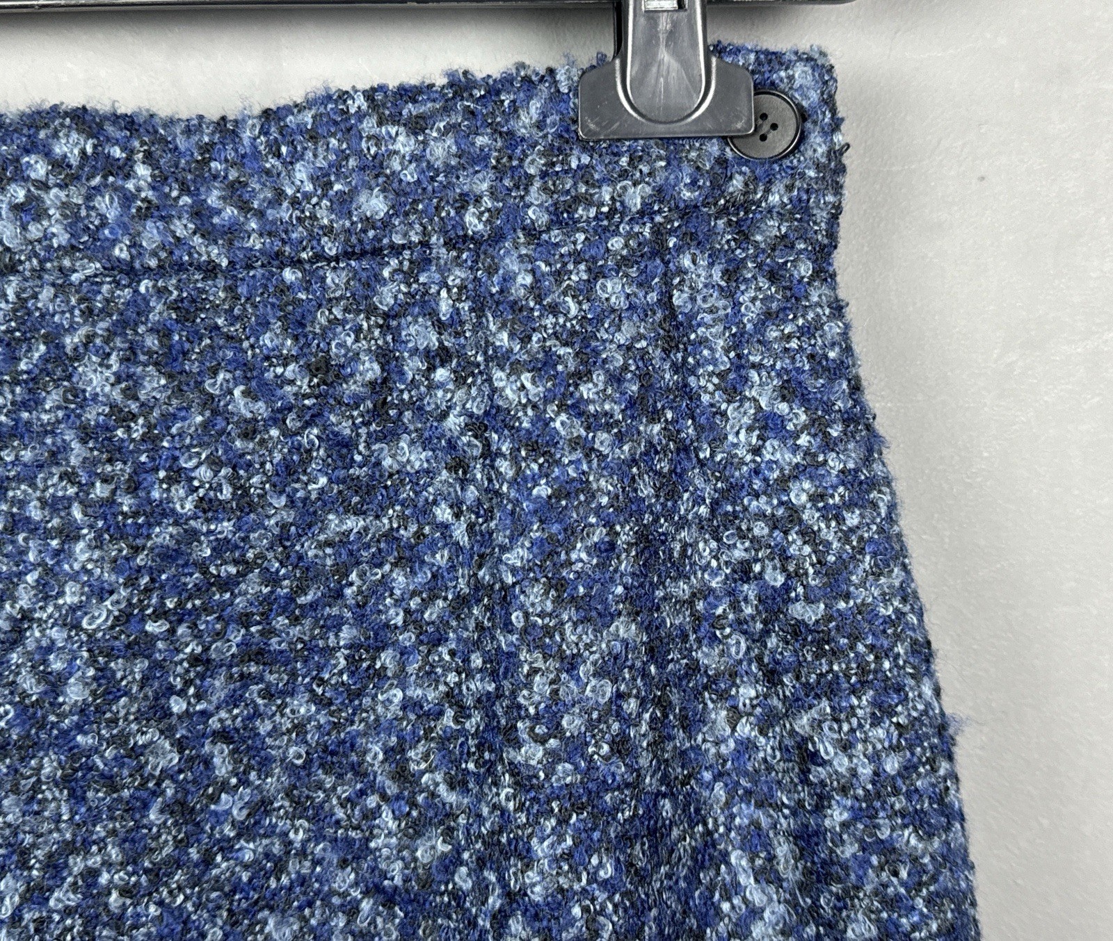 Gonna a matita vintage YVES SAINT LAURENT VARIATION blu lana acrilica taglia US4 FR 36