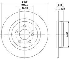 2x Bremsscheibe PRO HELLA PAGID 8DD 355 122-871 f&uuml;r SLK SLC MERCEDES R172 180