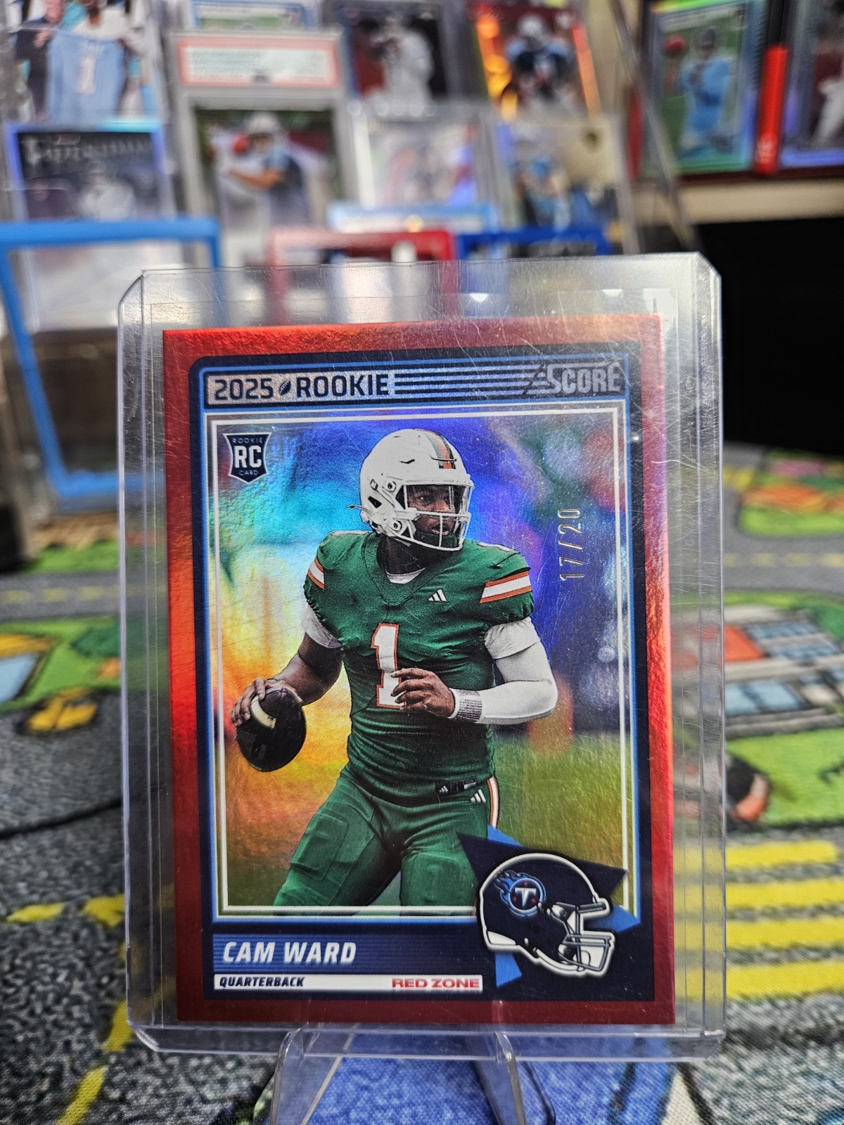 2025 Score Cam Ward /20 Red Zone RC Rookie Titans #13 SSP