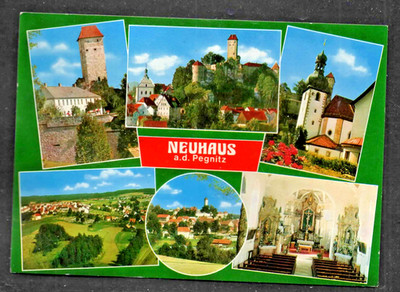 K535# Postcard 8574 Neuhaus an der Pregnitz, 4 views, from 03.08.1976