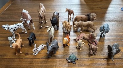 Schleich & Mojo Animal Figure Lot Safari Farm Zoo Mixed Brands 20+ Pieces
