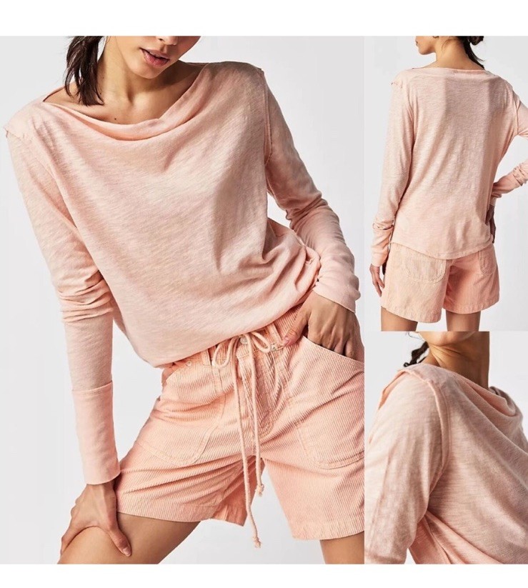 We The Free Pretty in Peach Elevated Basic Boat N… - image 1