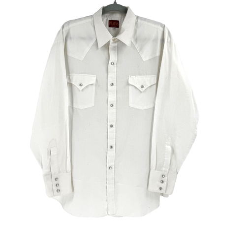 Chemise Western Plains Western Wear Homme – XL – Bleu Perle, Manches Longues, Bon état