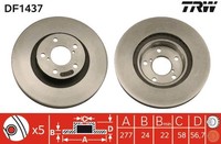 2X Bremsscheibe TRW DF1437 FüR 86 Forester BRZ BR XV Impreza GT Legacy Toyota 5