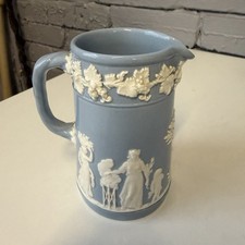 Wedgwood Blue Embossed Queens Ware Jug – Etruria & Barlaston England