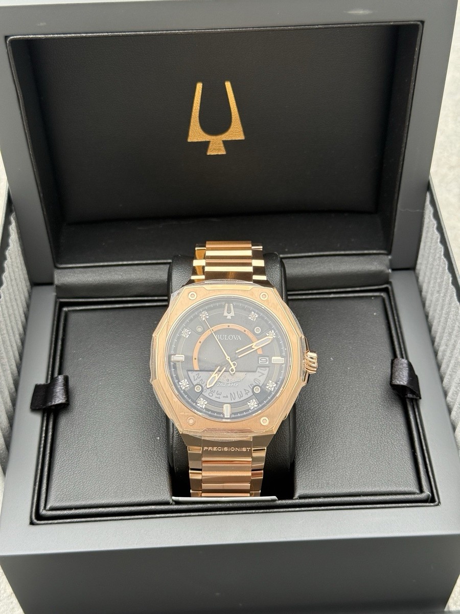 Bulova Precisionist 腕時計　ダイバーズ　箱付 Bulova Precisionist Rose Gold-Tone Black Dial Men's X Quartz
