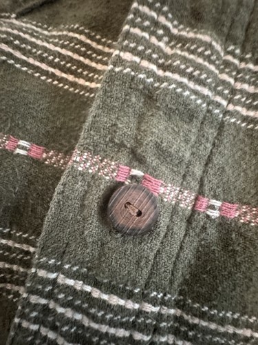 Woolrich Vintage Mens Button Down Shirt Olive Green Embroidered SZ L - Picture 10 of 10