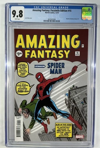Amazing Fantasy #15 Facsimile Edition CGC 9.8 WP  Introducing Spider-Man