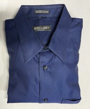 MONDO DI MARCO 16.5x35/36 ALL COTTON ITALIAN MADE ELECTRIC BLUE DRESS SHIRT NOS