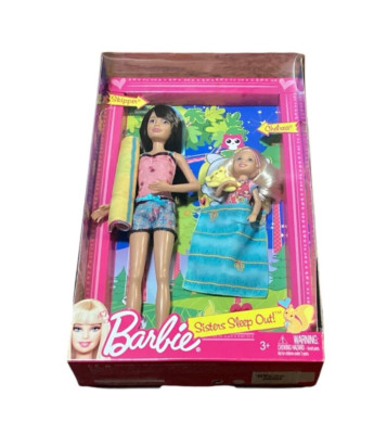 2011 Barbie Sisters Sleep Out Skipper & Chelsea Doll Sleepover Camping New