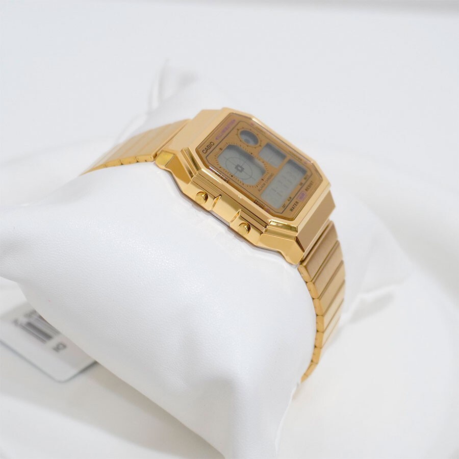 Casio A130WEG-9A Vintage Retro-Futuristic Digital Gold Tone Unisex