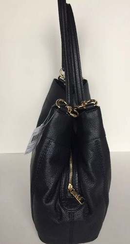 Coach 57545 Lexy Shoulder Bag Pebble Leather IM/ Midnight & Gold Size Medium - Picture 5 of 12