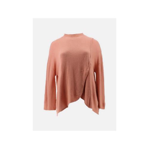 DIANE GILMAN TIE NECK TULIP HEM SWEATER (BLUSH, SMALL) 731083 eBay